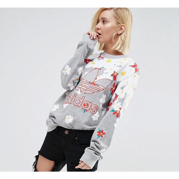 Pharrell Williams / Adidas Collab Floral Crewneck Sweatshirt 2XS Unisex - Picture 1 of 5